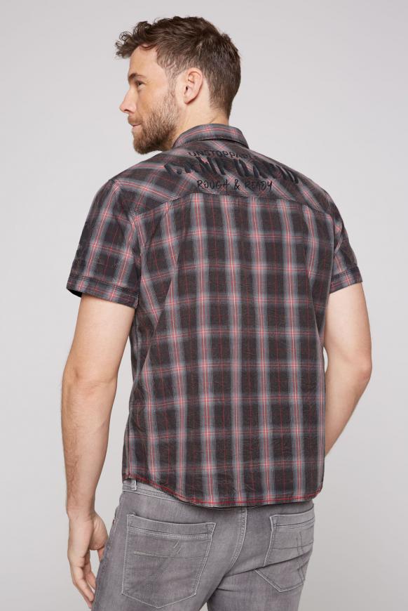 Karohemd Acid Washed mit Label-Applikationen