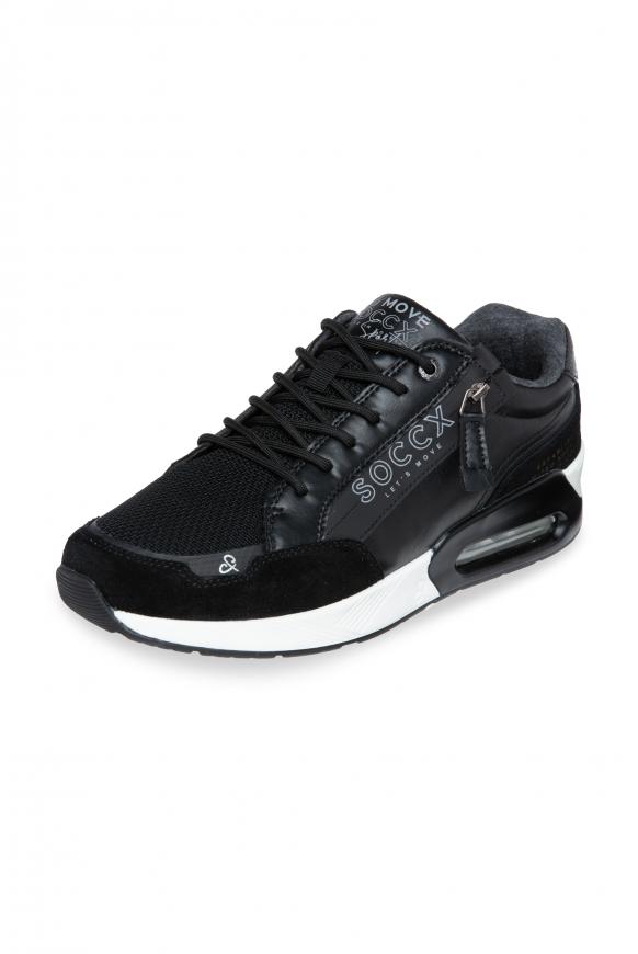 Keil-Sneaker im Materialmix mit Artworks