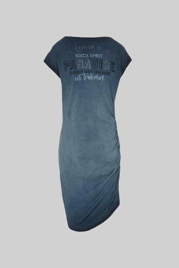Kleid mit seitlicher Raffung und Rücken-Print