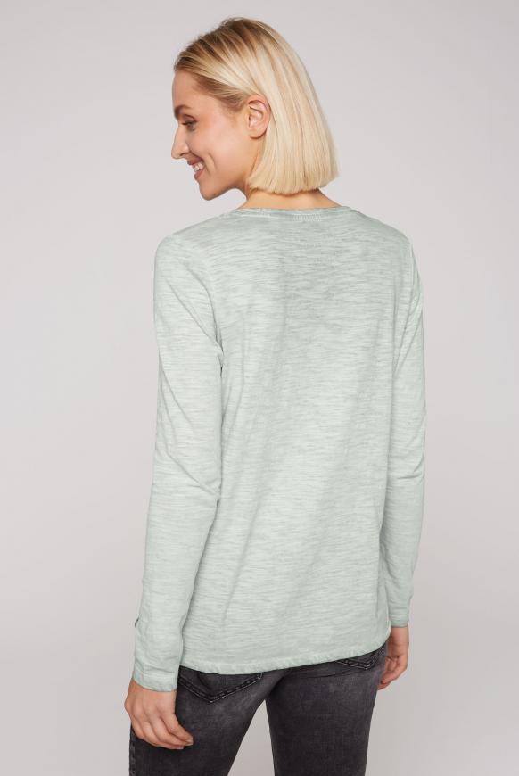 Langarmshirt mit Print und Tunnelzugsaum