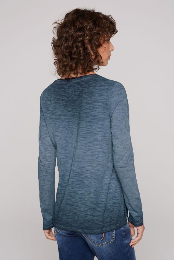 Langarmshirt mit Print und Tunnelzugsaum