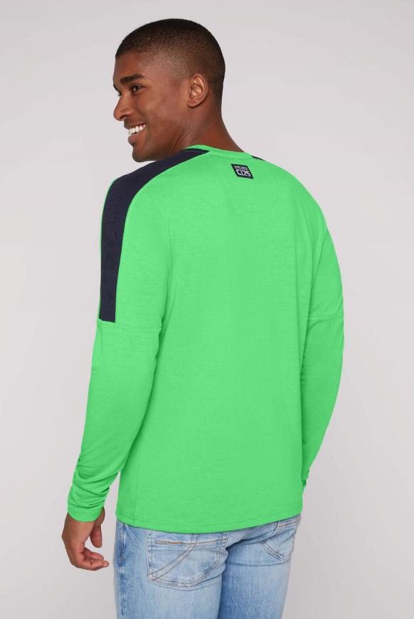 CAMP DAVID & SOCCX | Langarmshirt mit Schulter-Artwork electric green