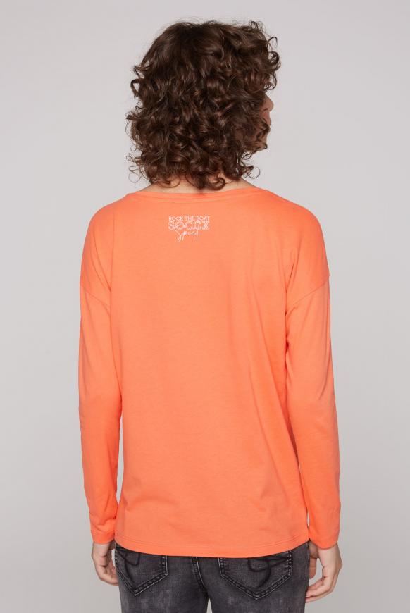 Langarmshirt mit U-Boot-Ausschnitt und Artwork