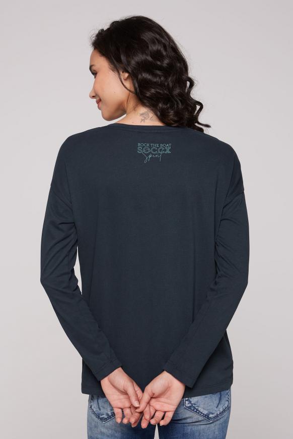 Langarmshirt mit U-Boot-Ausschnitt und Artwork