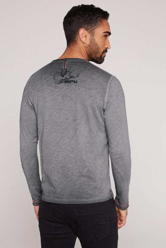 Langarmshirt Oil Dyed mit Photoprint