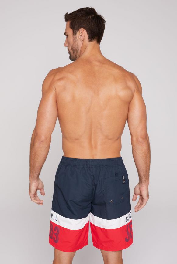 Lange Beachshorts mit Colour-Blocking