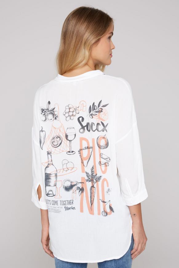 Lange Bluse mit Rücken-Print