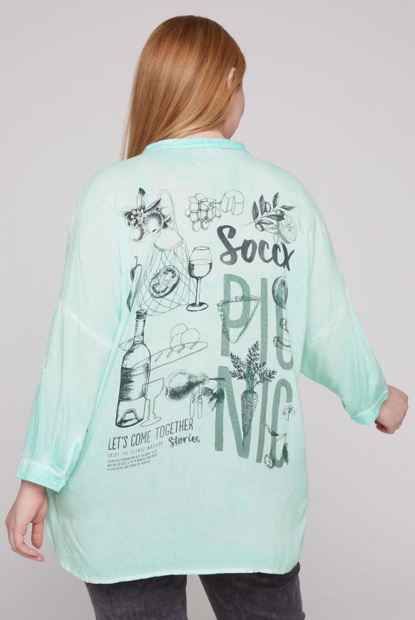 Lange Bluse mit Rücken-Print