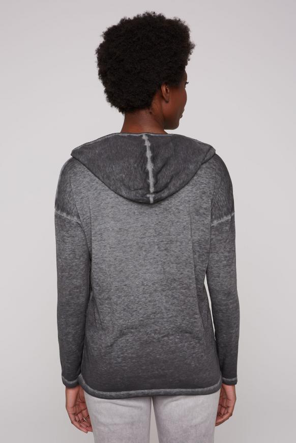 Leichtes Kapuzenshirt mit Ausbrenner-Effekten