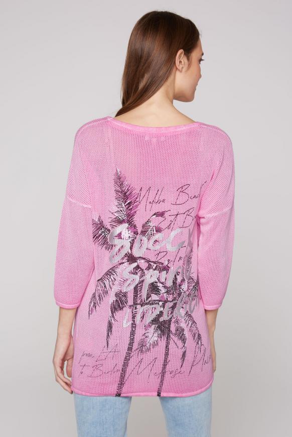 Mesh-Pullover mit Rücken-Artwork
