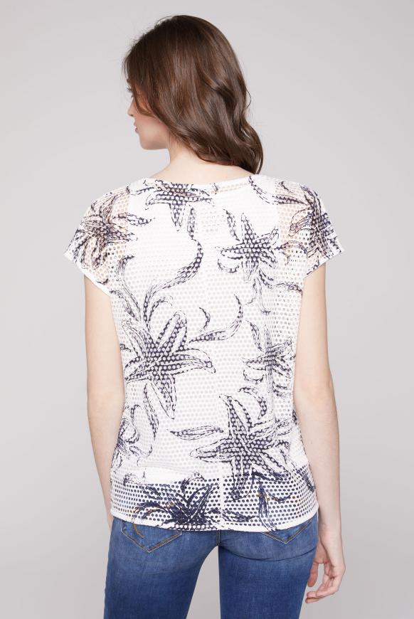 Mesh-T-Shirt mit All Over Print und Top 2-in-1