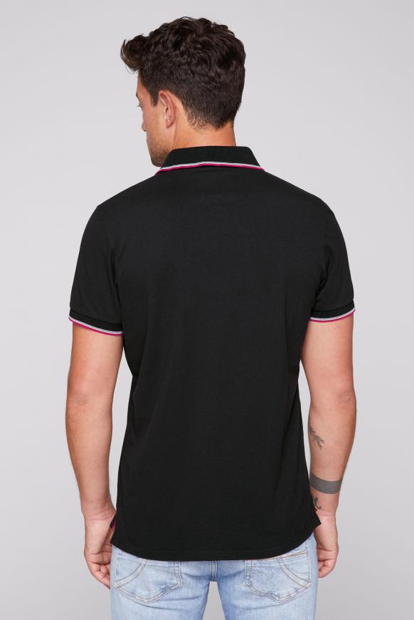 Pikee-Polo mit Artwork und Streifen-Dessin