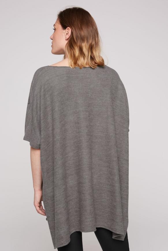 Poncho mit Wording Print und Glitzersteinen