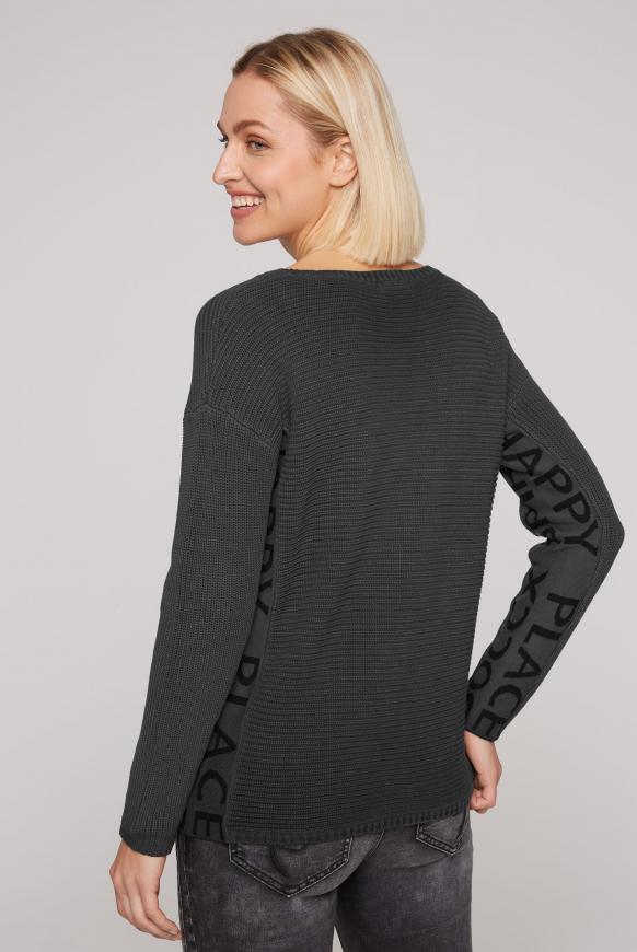 Pullover mit Intarsien-Logo