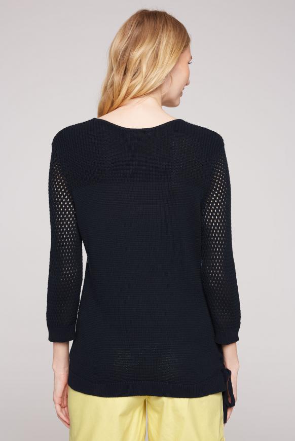 Pullover mit Mesh-Ärmeln und Schnürung