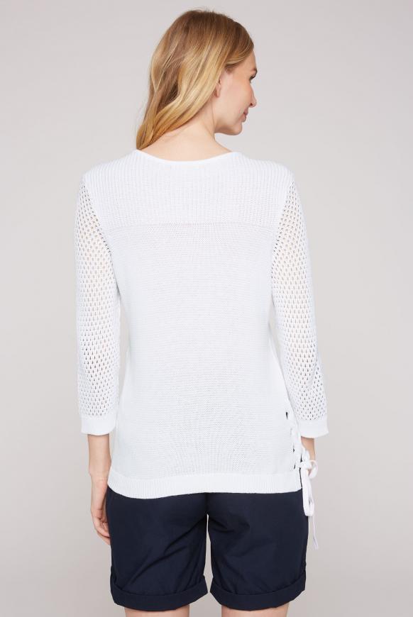 Pullover mit Mesh-Ärmeln und Schnürung