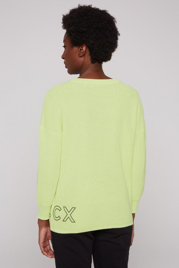 Pullover mit Strickmuster und Logo Print