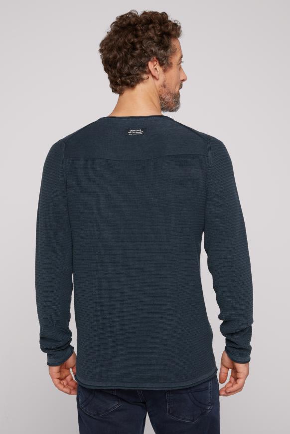 Pullover Stone Washed mit Strickmuster