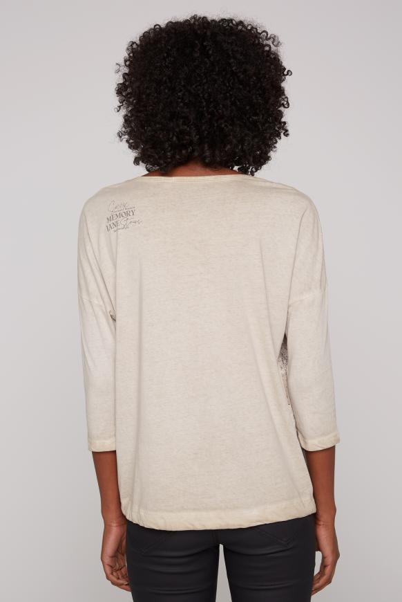 Shirt im Materialmix mit 3/4-Ärmeln