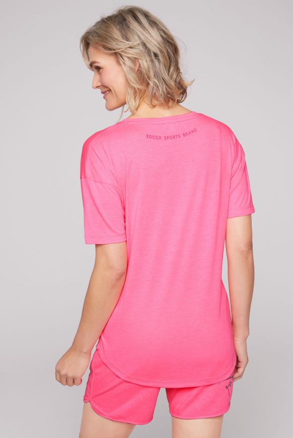 Sport T-Shirt mit tonigem Wording Print