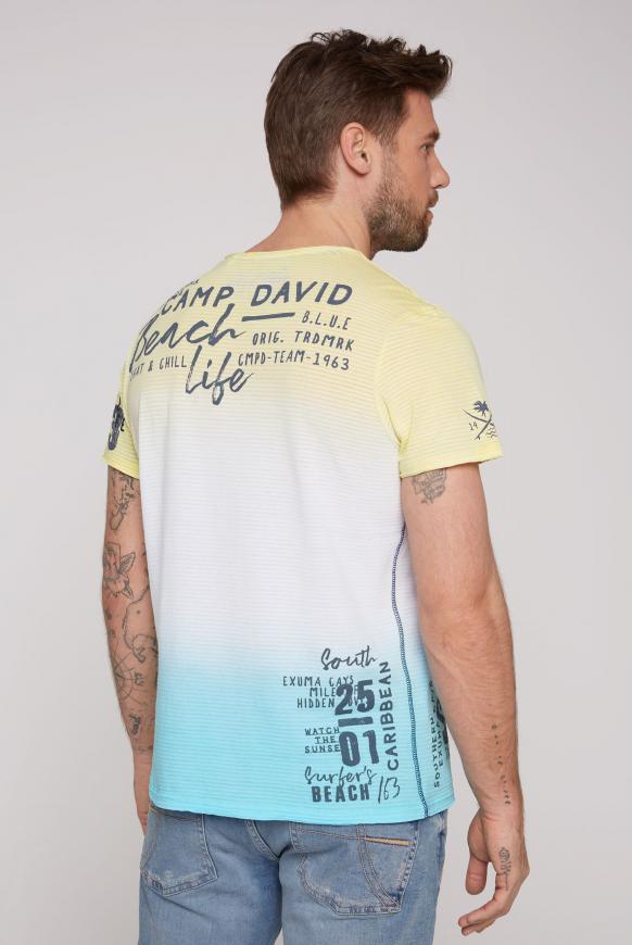 Streifenshirt Dip Dye mit Label Prints