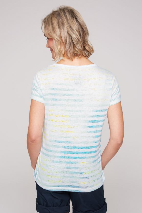 Streifenshirt mit Ausbrenner-Effekten