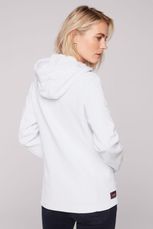 Strukturierte Kapuzensweatjacke mit Logo-Tapes