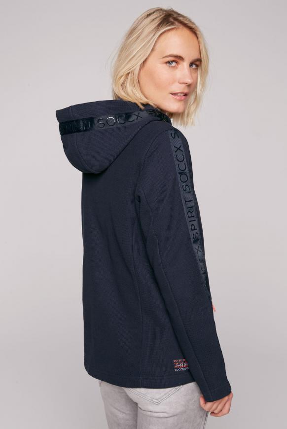 Strukturierte Kapuzensweatjacke mit Logo-Tapes