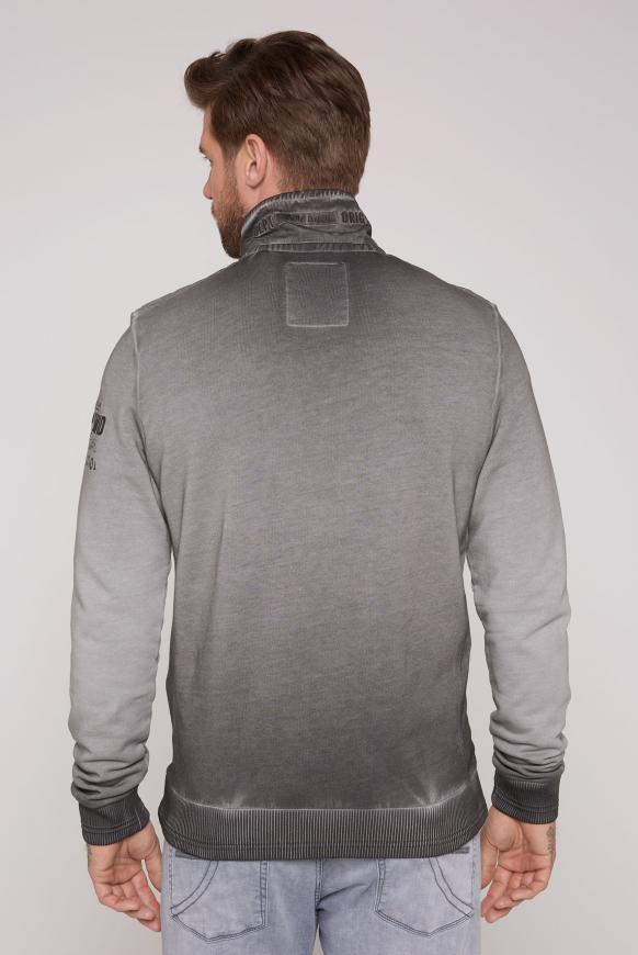 Sweatjacke mit Twill- und Ripp-Details