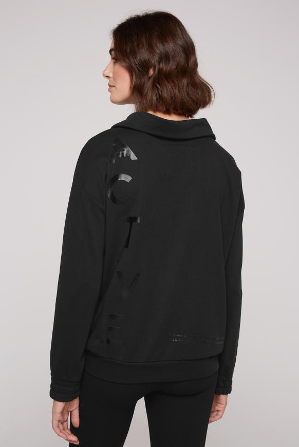 Sweatshirt mit hohem Kragen und Rücken-Print