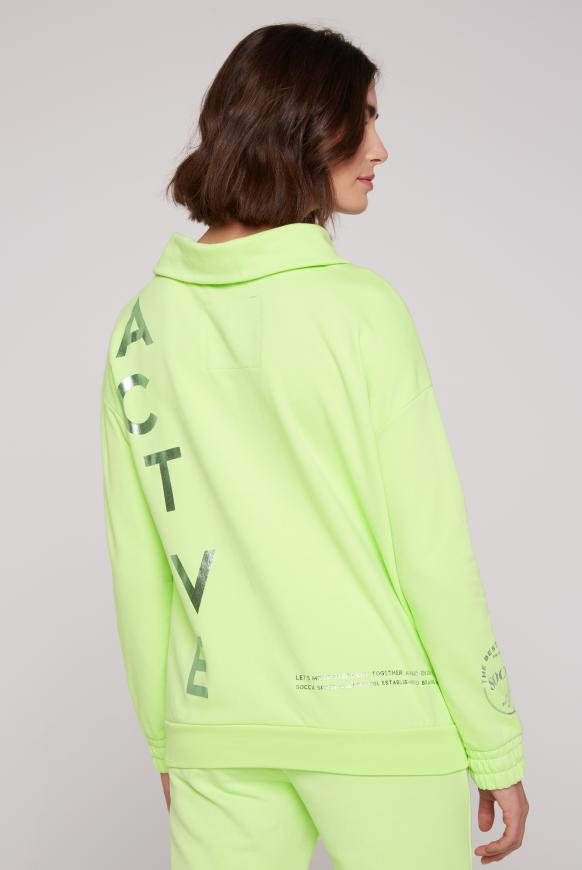 Sweatshirt mit hohem Kragen und Rücken-Print