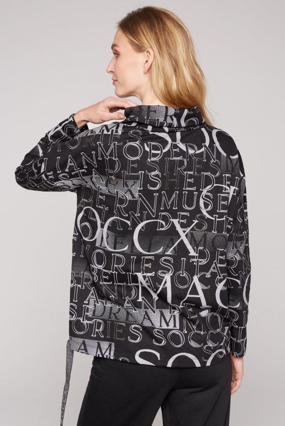 Sweatshirt mit Kragen und All Over Print