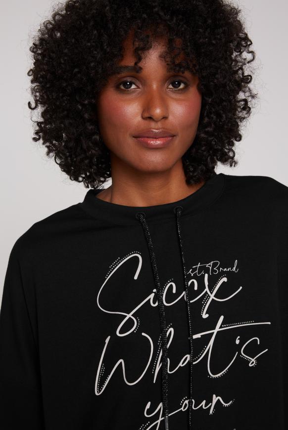 Sweatshirt mit Prints, Tape und Gummizugsaum