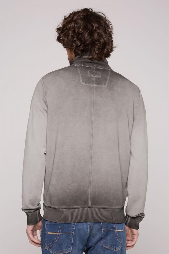 Sweatshirt mit Troyer-Kragen und Kängurutasche