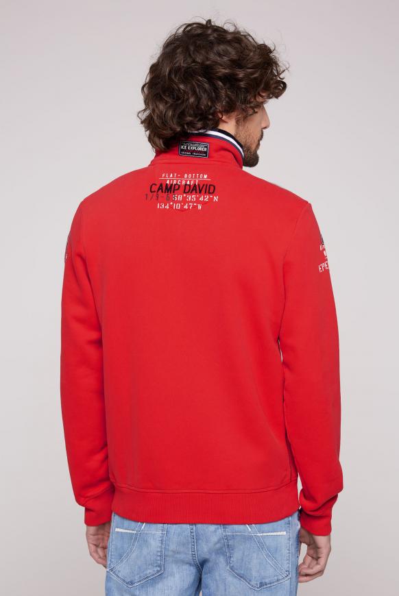 Sweatshirtjacke mit Label-Applikationen