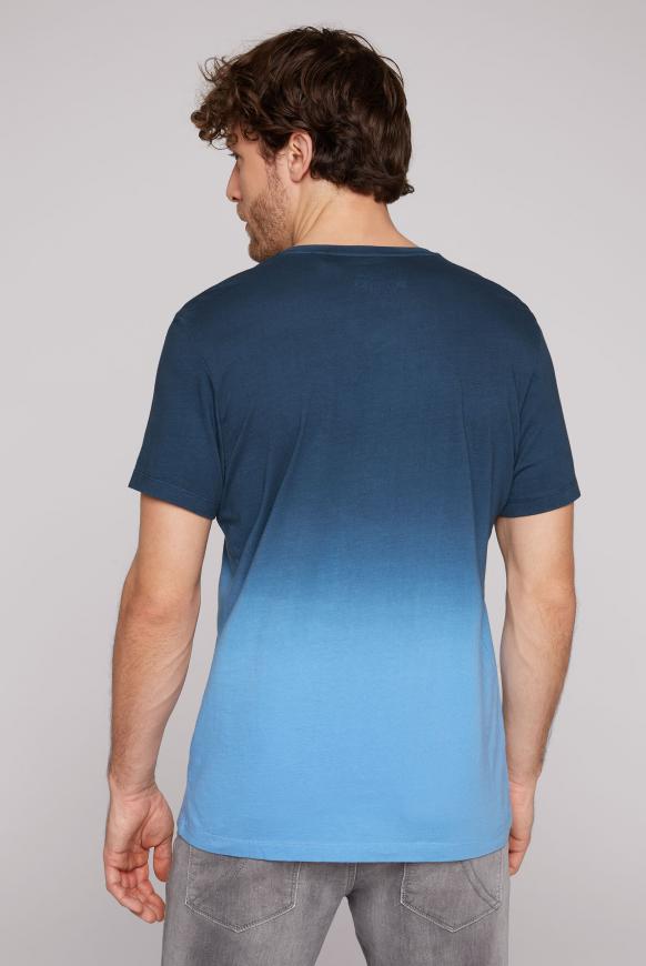 T-Shirt Dip Dye mit Label Print