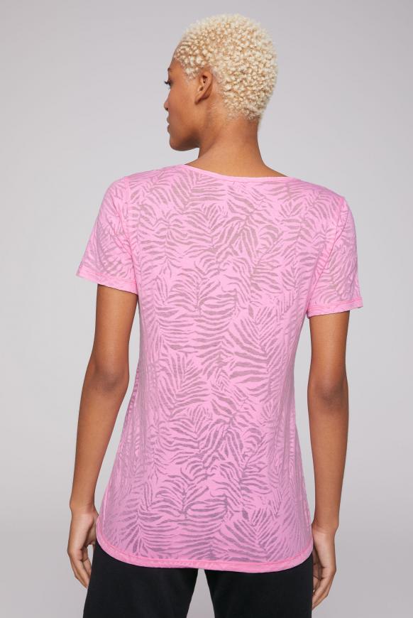 T-Shirt mit Ausbrenner-Muster und Print