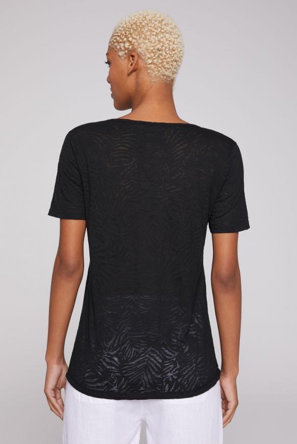 T-Shirt mit Ausbrenner-Muster und Print
