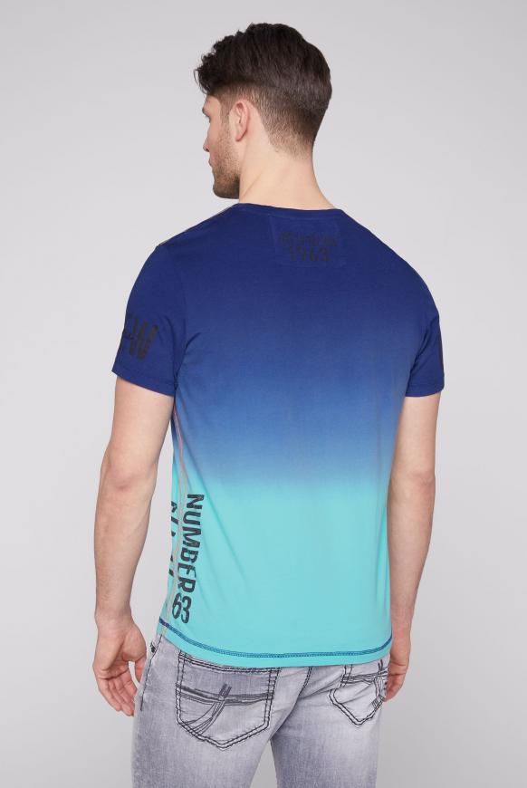 T-Shirt mit Dip-Dye-Effekt und Logo Artworks
