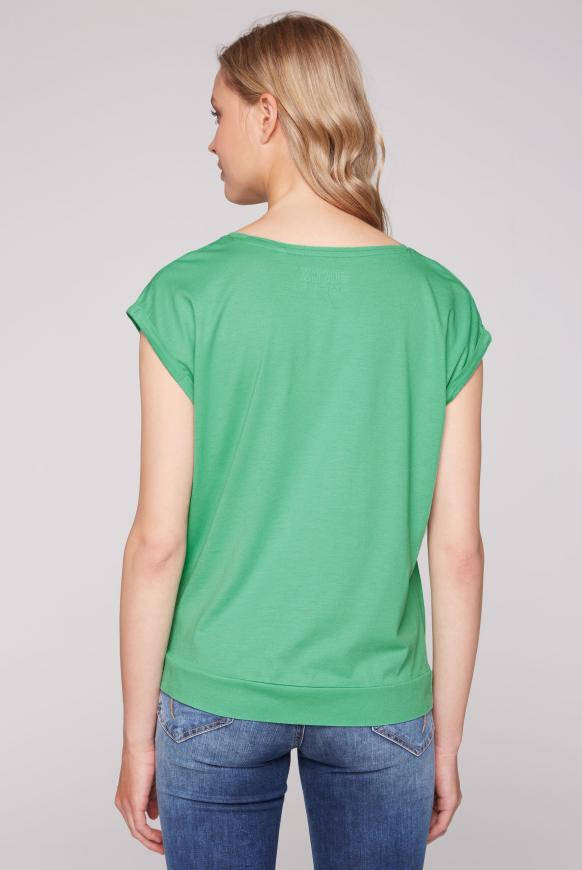 T-Shirt mit Knoten und Label Print