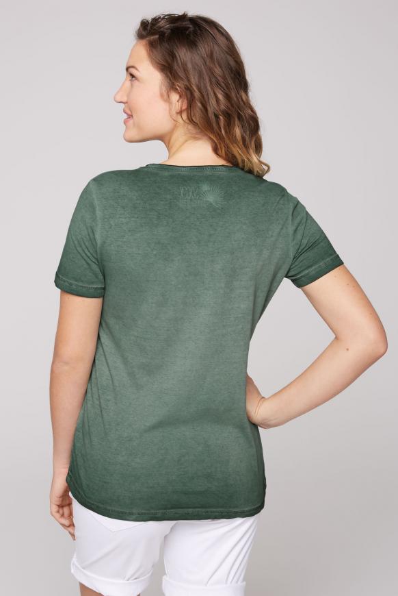 T-Shirt mit Print und Metallsteinchen
