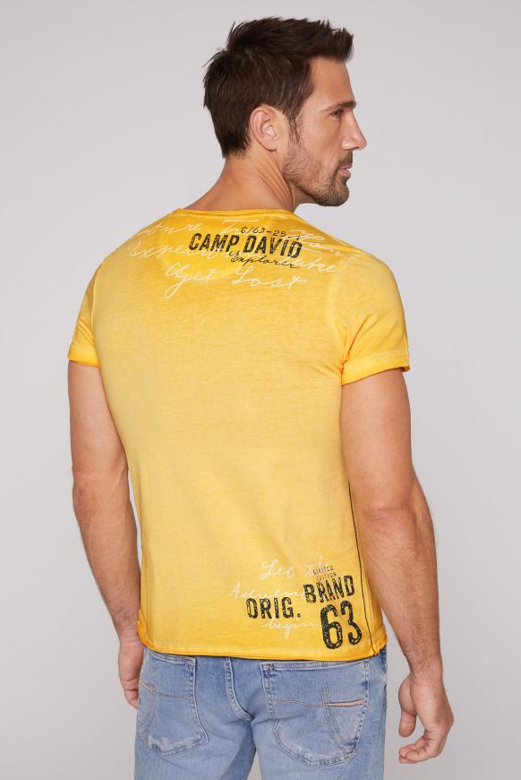 T-Shirt mit Used-Optik und Artworks