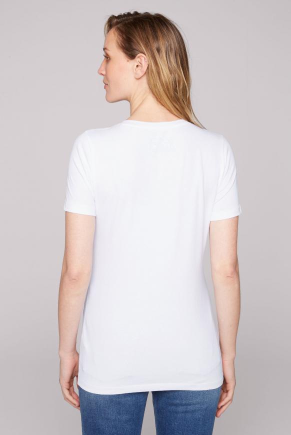 T-Shirt mit V-Ausschnitt und Artwork