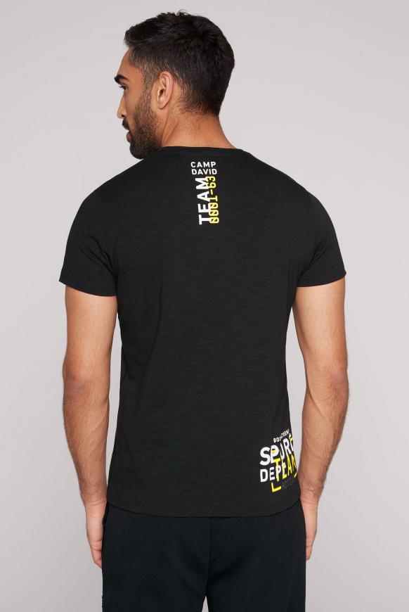 T-Shirt mit V-Neck und Rubber Prints