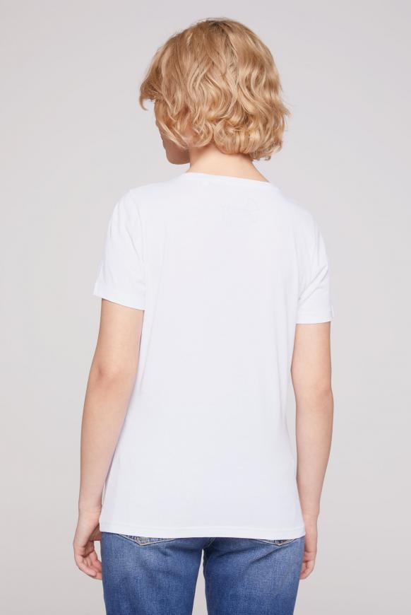 T-Shirt Rundhals mit Label Print