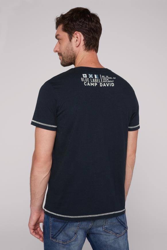 Artwork Rundhals SOCCX CAMP navy mit & blue T-Shirt | Print DAVID