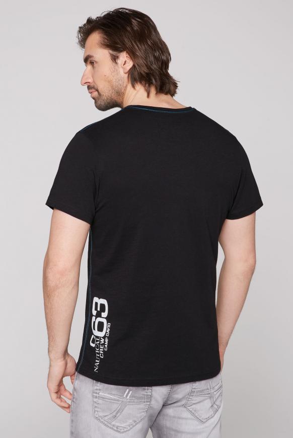 T-Shirt V-Neck mit Gradient Rubber Print