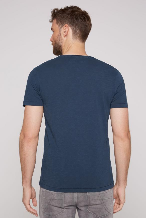 CAMP DAVID & SOCCX | T-Shirt V-Neck mit Used Look ocean navy