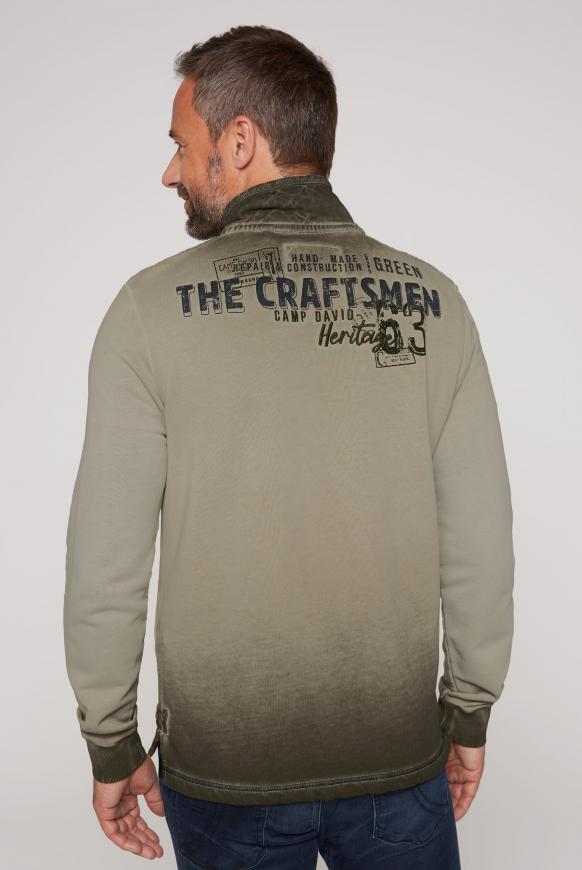 Troyer-Sweatshirt Oil Dyed mit Logo Design