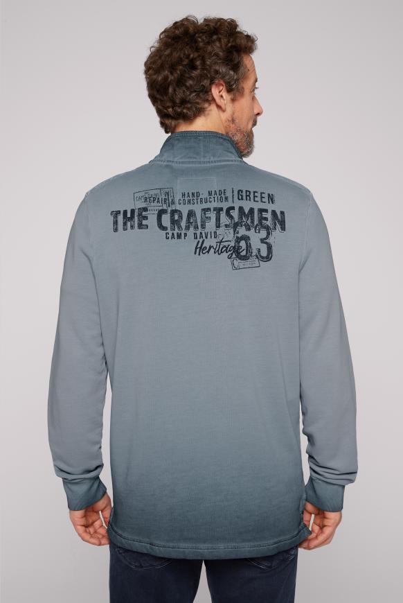 Troyer-Sweatshirt Oil Dyed mit Logo Design